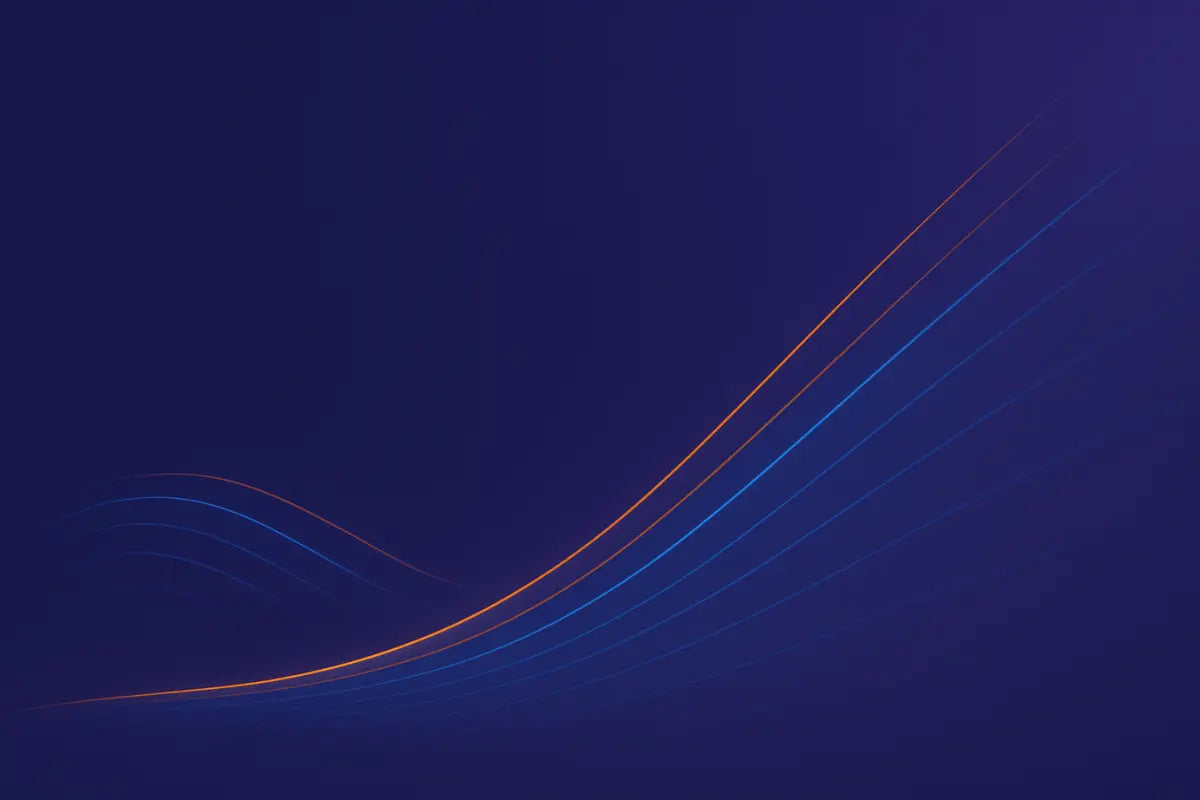 Abstract design of curved lines on a dark blue background