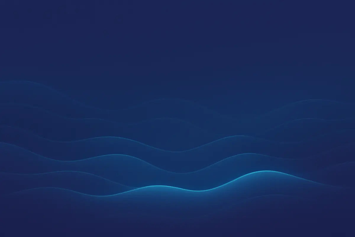 Abstract blue wave design on a dark background