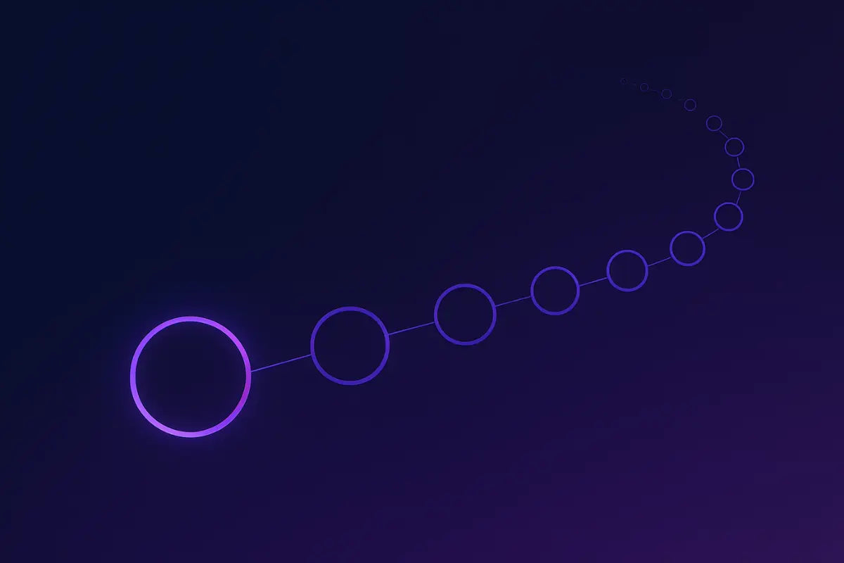 Neon purple circular line on a dark background